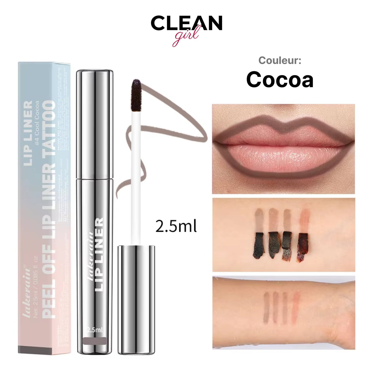 CleanGirl™ Lip | Liner  Couleur Intense, Waterproof & Longue Tenue